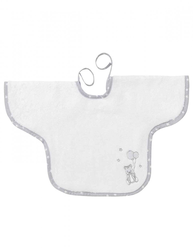 Bavoir Bébé à Manche BABY SOFT OURS Coton Peigné, Bavoirs