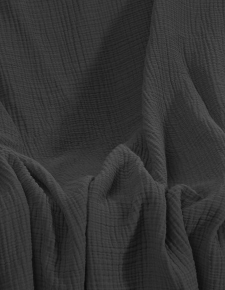 Plaid bordé uni gaze de coton LOFT