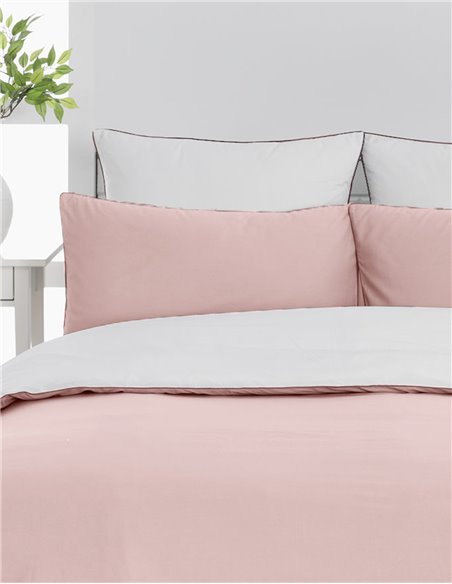 Lot de 2 taies d'oreiller bicolores en percale de coton DOZMARY