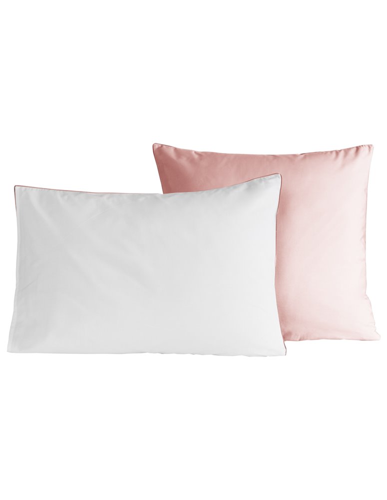 Lot de 2 taies d'oreiller bicolores en percale de coton DOZMARY