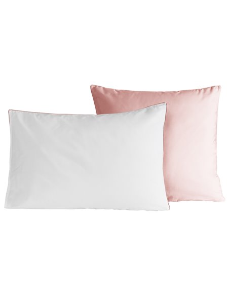 Lot de 2 taies d'oreiller bicolores en percale de coton DOZMARY