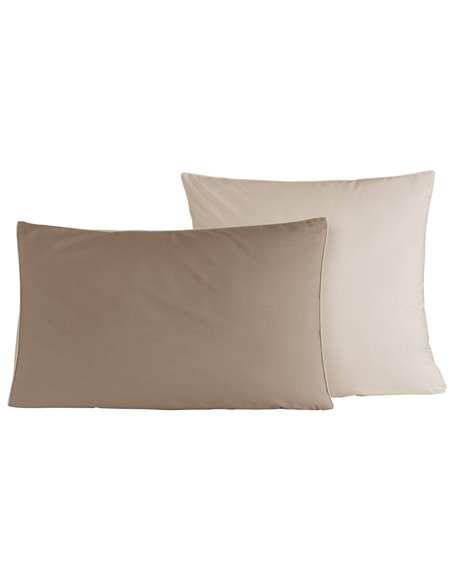 Lot de 2 taies d'oreiller bicolores en percale de coton DOZMARY