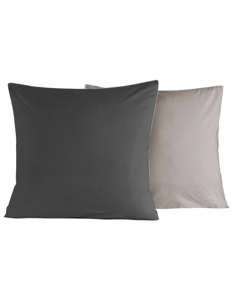 Lot de 2 taies d'oreiller bicolores en percale de coton DOZMARY