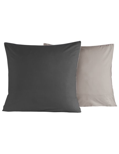 Lot de 2 taies d'oreiller bicolores en percale de coton DOZMARY