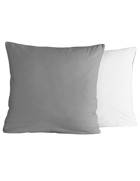 Lot de 2 taies d'oreiller bicolores en percale de coton DOZMARY