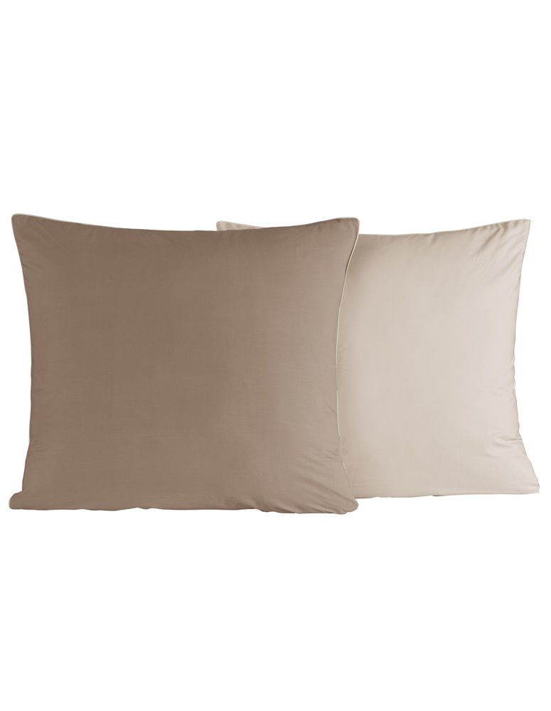 Lot de 2 taies d'oreiller bicolores en percale de coton DOZMARY