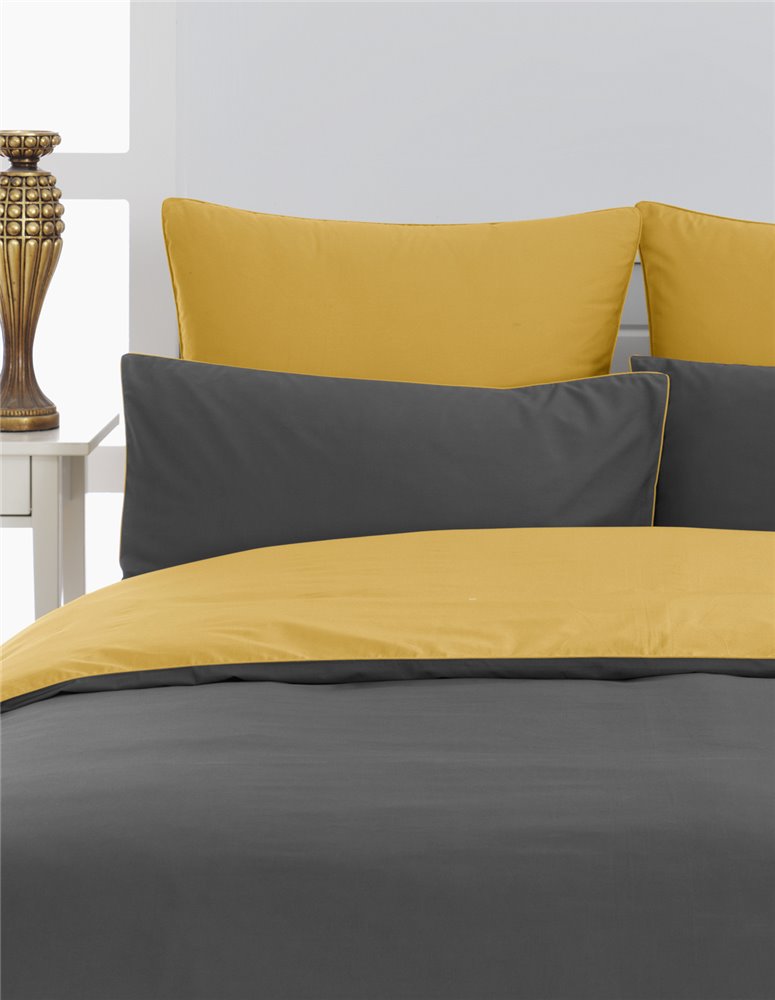 Lot de 2 taies d'oreiller bicolores en percale de coton DOZMARY