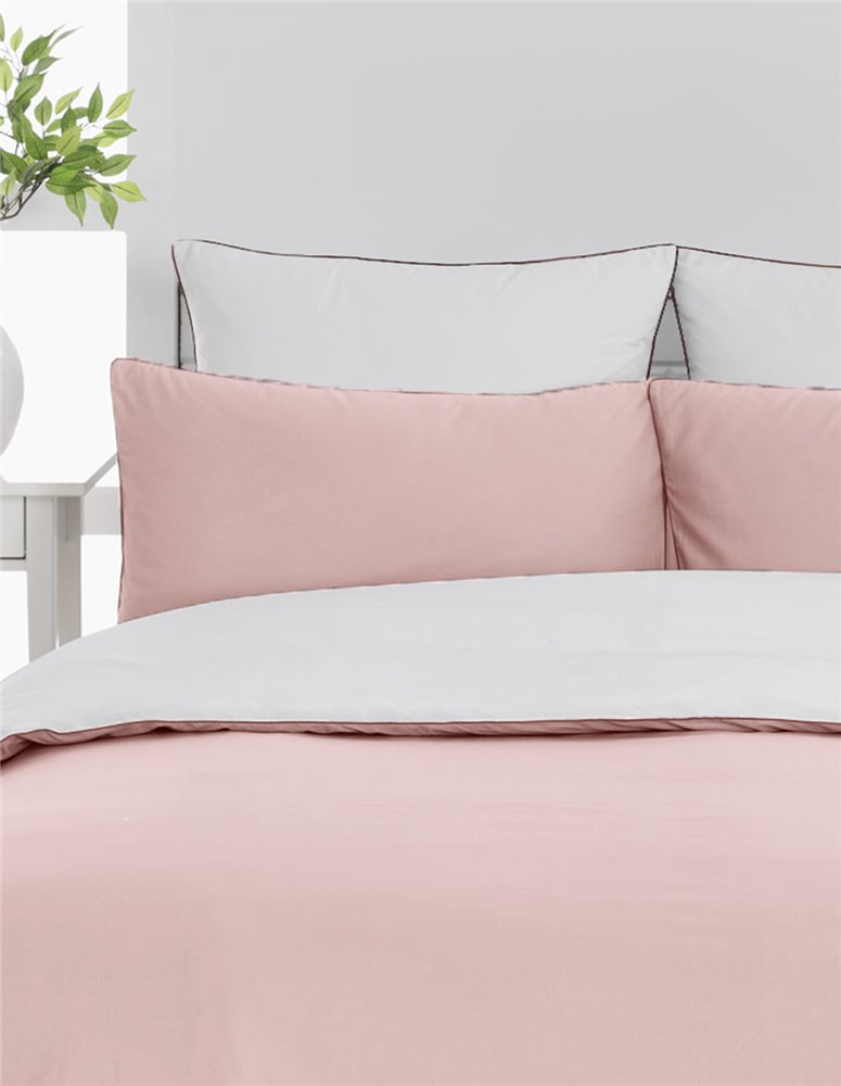Lot de 2 taies d'oreiller bicolores en percale de coton DOZMARY