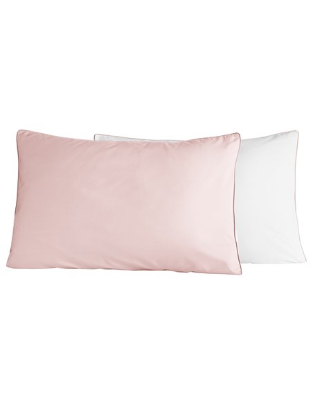 Lot de 2 taies d'oreiller bicolores en percale de coton DOZMARY