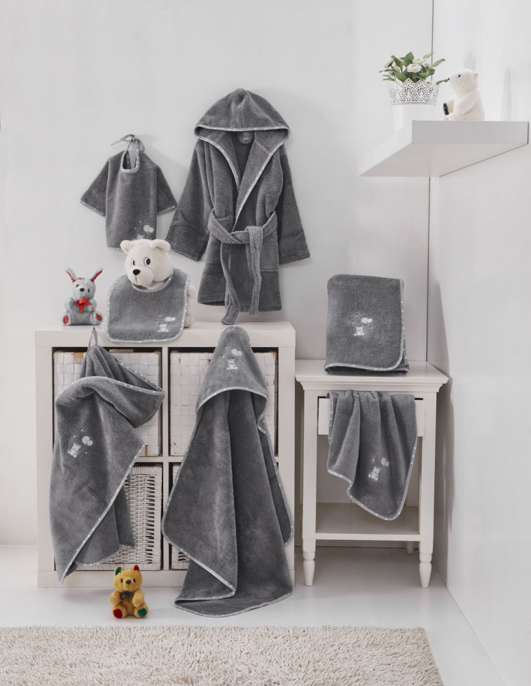 Bavoir Bébé à Manche BABY SOFT OURS Coton Peigné, Bavoirs