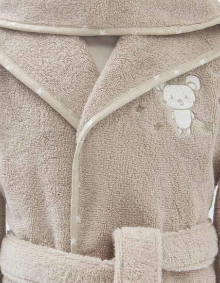 Peignoir Enfant 450gr/m² BABY SOFT MOUSE STICK Coton Peigné, Peignoirs