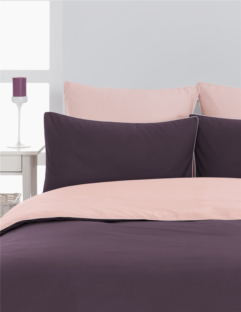 Lot de 2 taies d'oreiller bicolores en percale de coton DOZMARY