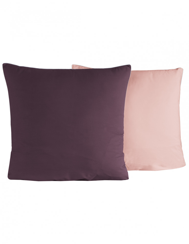 2 taies d'oreiller bicolores en...