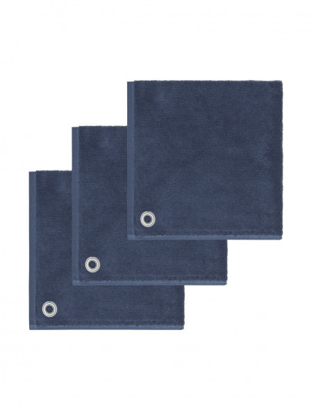 Lot de 3 Torchons Carrés en Éponge 50x50cm avec Oeillet AMAIA, Torc...