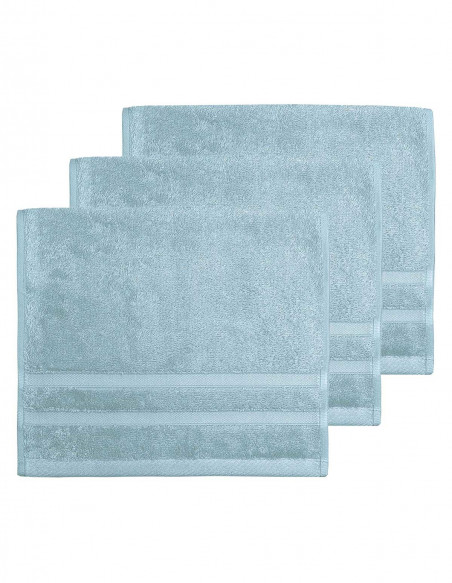 Lot de 3 Serviettes invités 30x50cm 600gr/m² Coton Peigné/Modal SEN...