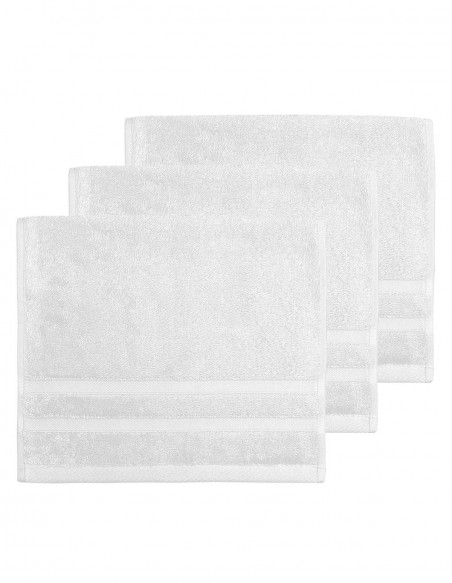 Lot de 3 Serviettes invités 30x50cm 600gr/m² Coton Peigné/Modal SEN...