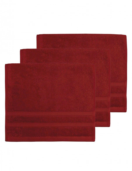 Lot de 3 Serviettes invités 30x50cm 600gr/m² Coton Peigné/Modal SEN...