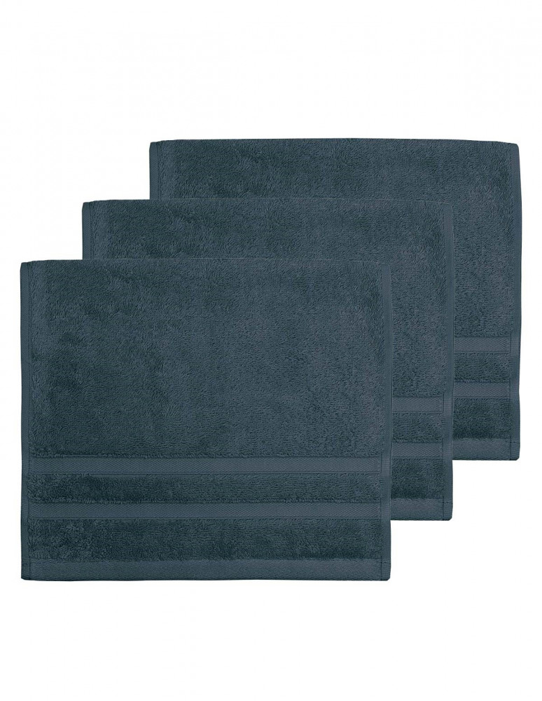 Lot de 3 Serviettes invités 30x50cm 600gr/m² Coton Peigné/Modal SEN...