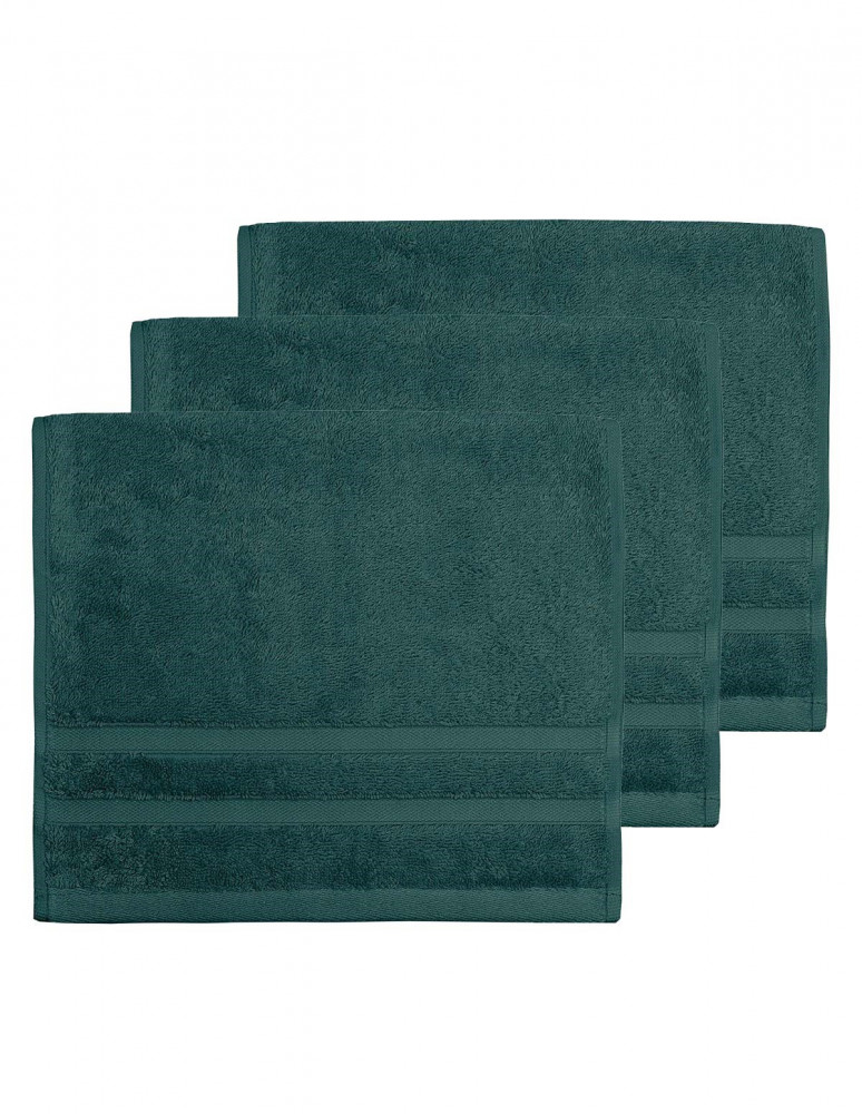 Lot de 3 Serviettes invités 30x50cm 600gr/m² Coton Peigné/Modal SEN...