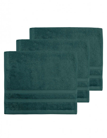Lot de 3 Serviettes invités 30x50cm 600gr/m² Coton Peigné/Modal SEN...