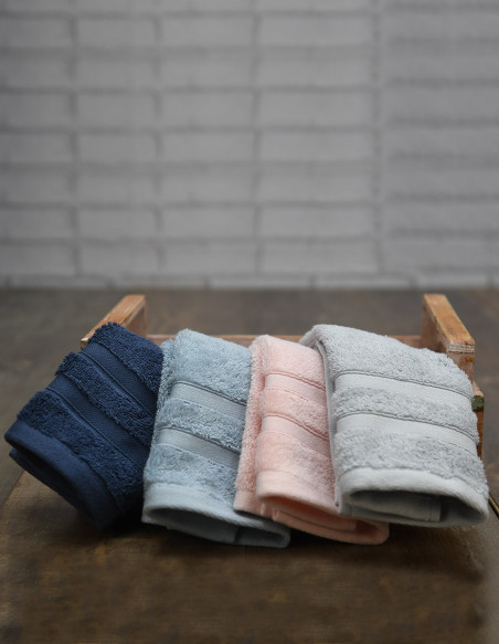 Lot de 3 Serviettes invités 30x50cm 600gr/m² Coton Peigné/Modal SEN...