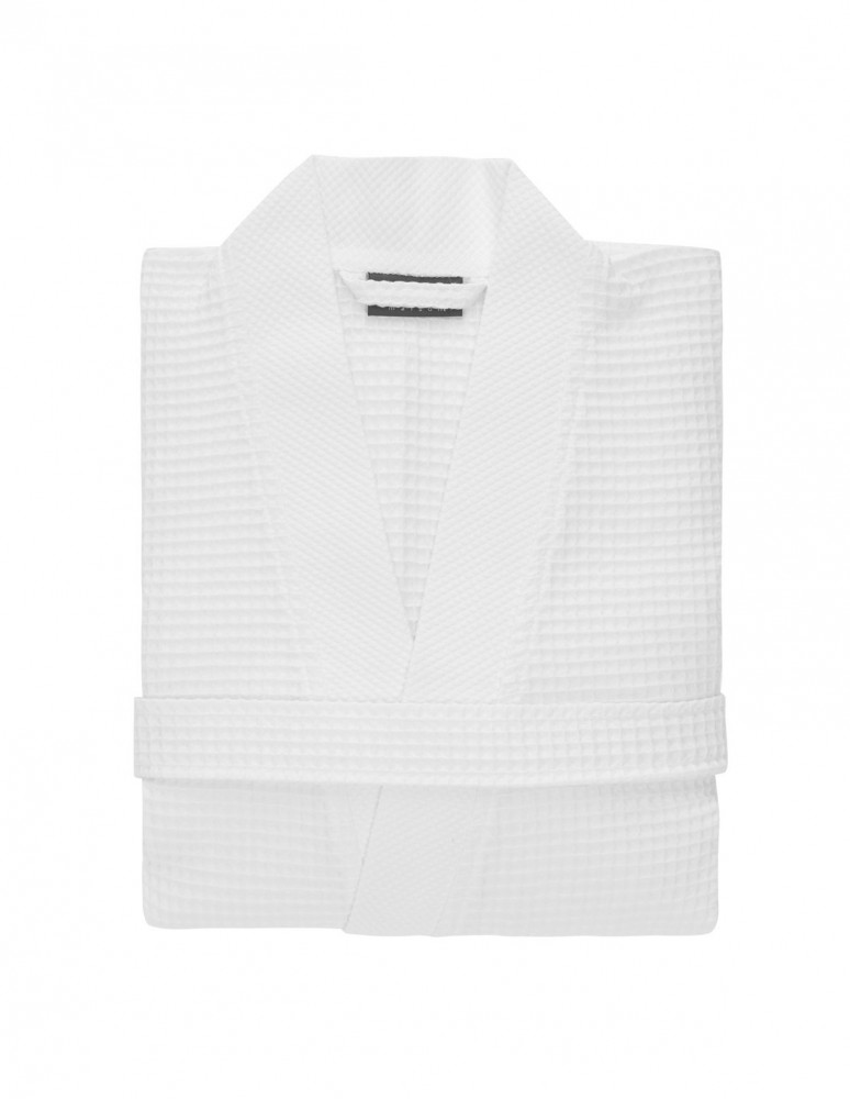 Peignoir court nid d'abeille col piqué de coton 210gr/m² SPA, Peign...