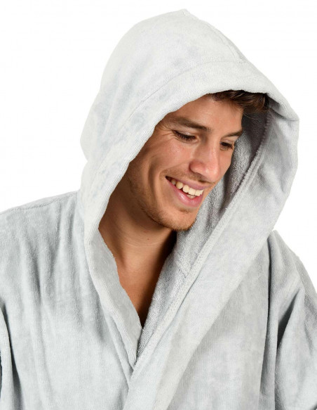 Peignoir Capuche Velours Uni CONSTANT, Peignoirs de bain