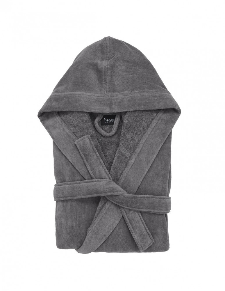 Peignoir Capuche Velours Uni CONSTANT, Peignoirs de bain