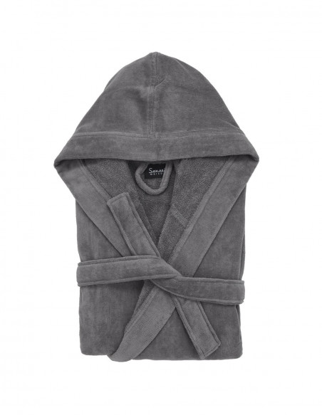 Peignoir Capuche Velours Uni CONSTANT, Peignoirs de bain