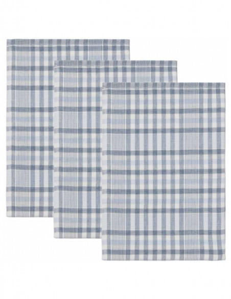 Lot de 3 Torchons, une face éponge 50x70cm TEKSADA COUNTRY, Torchons