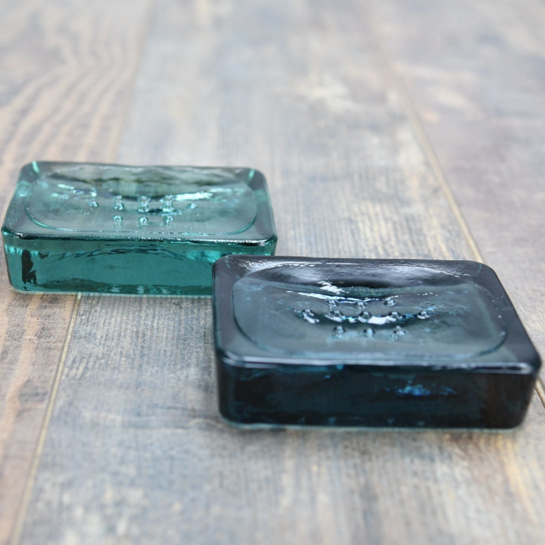 Porte Savon Verre Recyclé AUTHENTIC, Accessoires de salle de bain