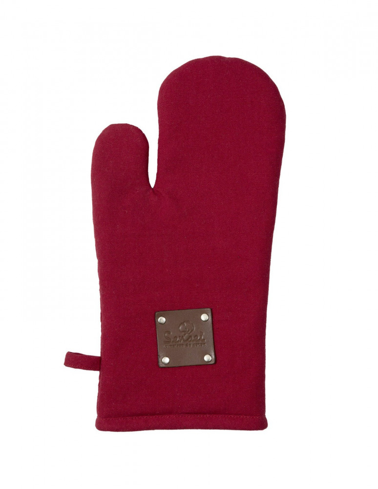 Set gant et manique à four + manique rouge en flxaprene noir