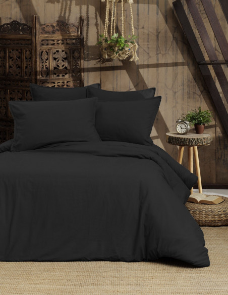 Parure Housse Couette Unie+Taie Coton Organic  57 fils/cm² SENSEI-BIO