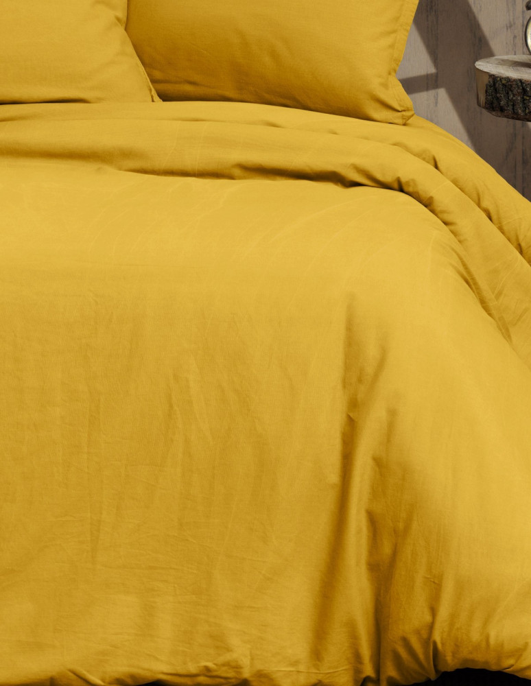 Parure Housse Couette Unie+Taie Coton Organic  57 fils/cm² SENSEI-BIO