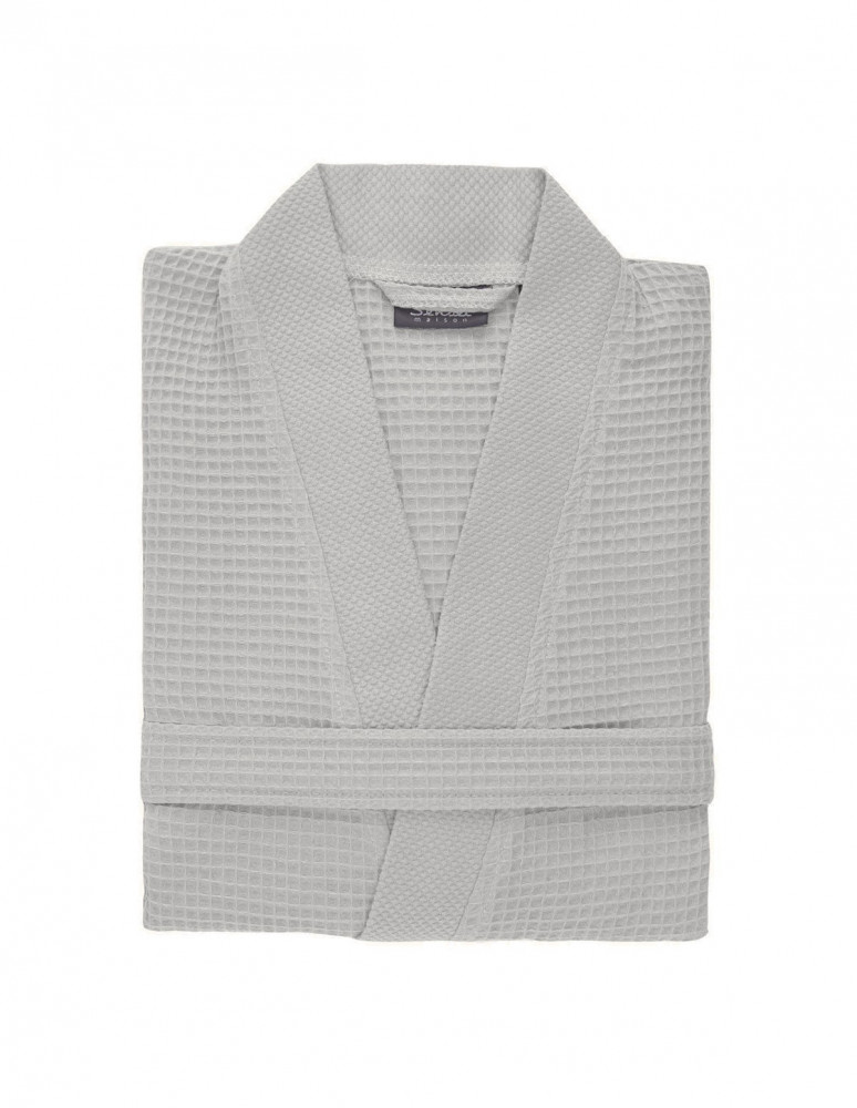 Peignoir long nid d'abeille col piqué de coton 210gr/m² SPA, Peigno...