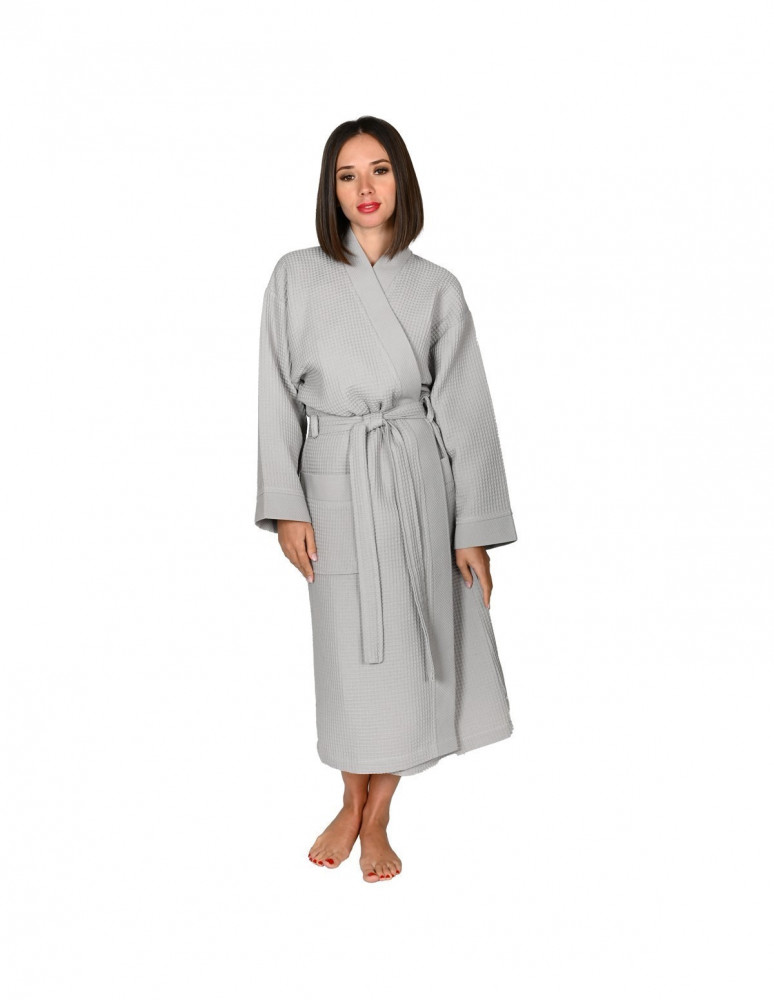 Peignoir long nid d'abeille col piqué de coton 210gr/m² SPA, Peigno...