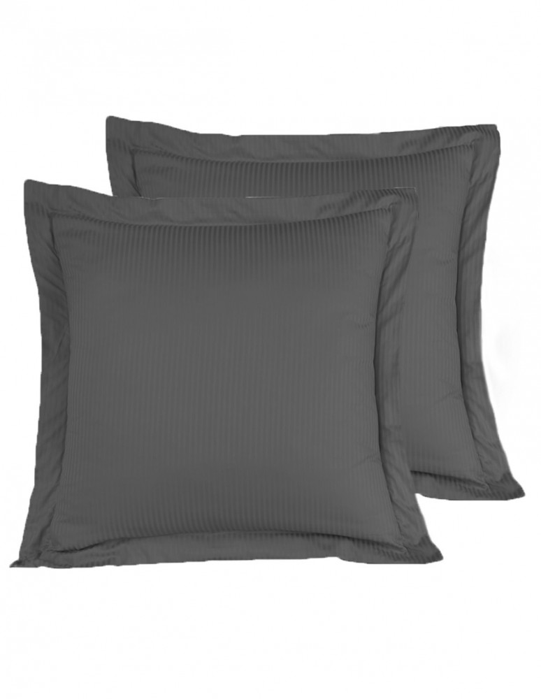 Lot de 2 Taies d'oreiller Rayées Satin de Coton 120 fils/cm² VERSAI...