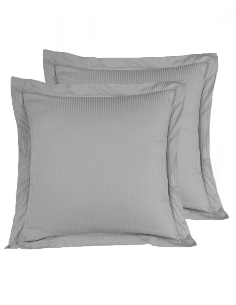 Lot de 2 Taies d'oreiller Rayées Satin de Coton 120 fils/cm² VERSAI...