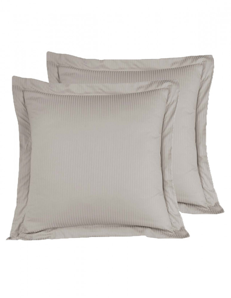 Lot de 2 Taies d'oreiller Rayées Satin de Coton 120 fils/cm² VERSAI...