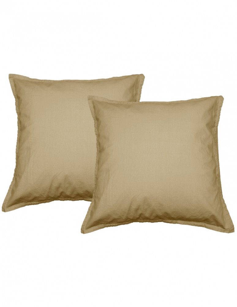 Lot de 2 Taies d'Oreiller en Coton Lavé Biologique ORGANIKA, Taies ...