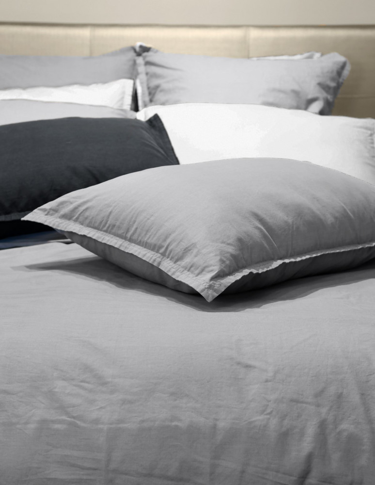 Lot de 2 Taies d'Oreiller en Coton Lavé Biologique ORGANIKA, Taies ...