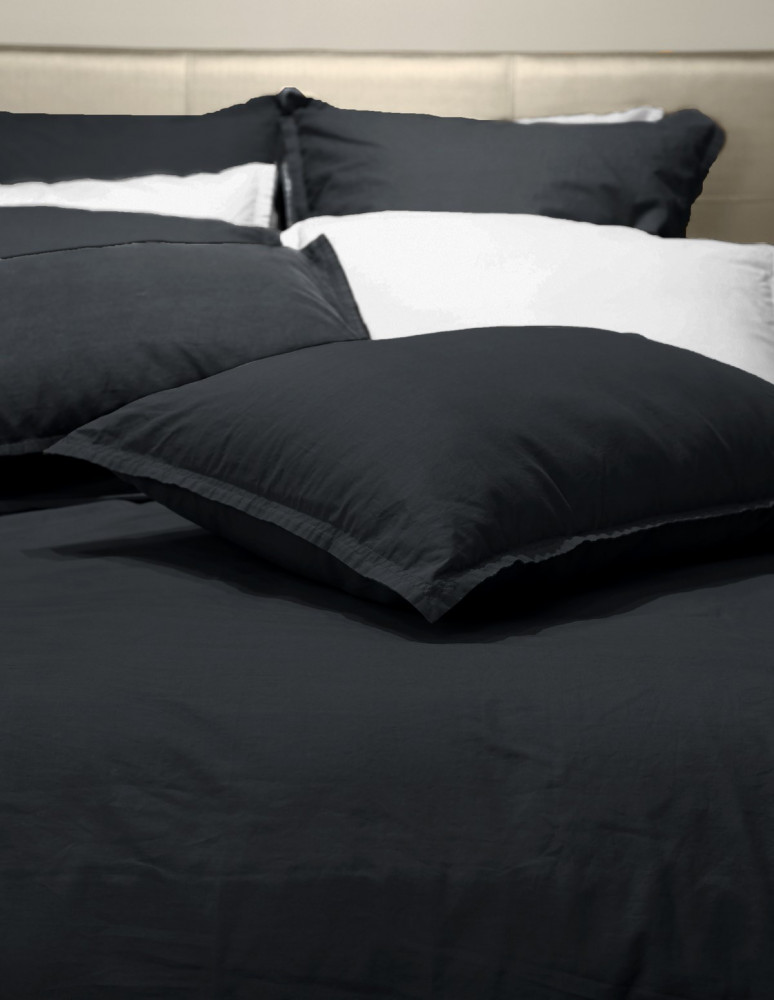 Lot de 2 Taies d'Oreiller en Coton Lavé Biologique ORGANIKA, Taies ...