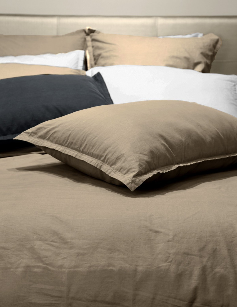 Lot de 2 Taies d'Oreiller en Coton Lavé Biologique ORGANIKA, Taies ...