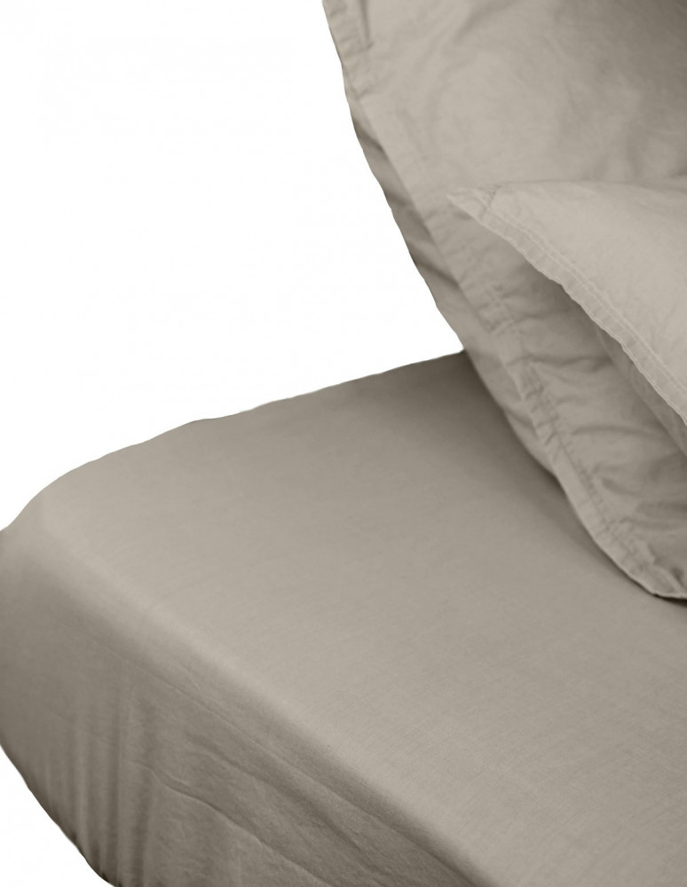 Drap housse en percale lavée HOME WASHED