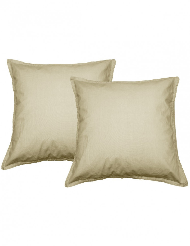Lot de 2 taies d'oreiller en percale lavée HOME WASHED