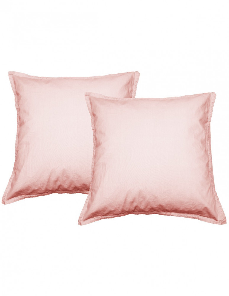 Lot de 2 taies d'oreiller en percale lavée HOME WASHED