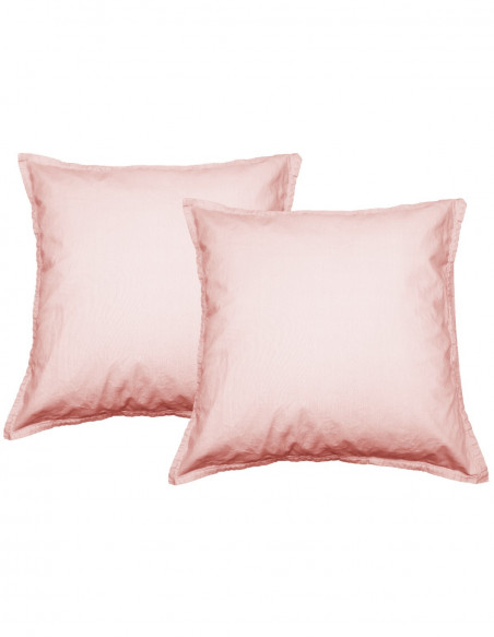 Lot de 2 taies d'oreiller en percale lavée HOME WASHED
