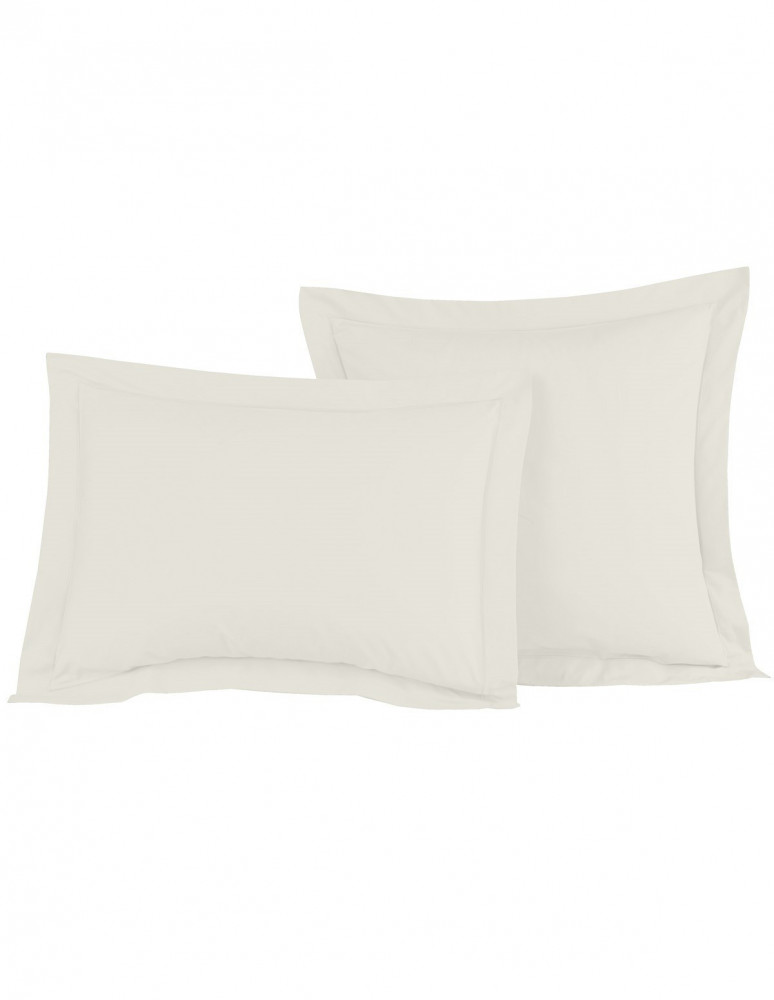 Lot de 2 Taies D'oreiller Unie Percale EASY CARE 80 fils/cm² SENSEI...