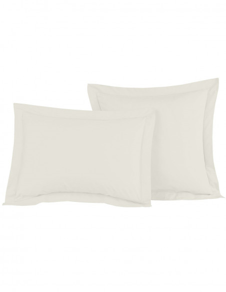 Lot de 2 Taies D'oreiller Unie Percale EASY CARE 80 fils/cm² SENSEI...