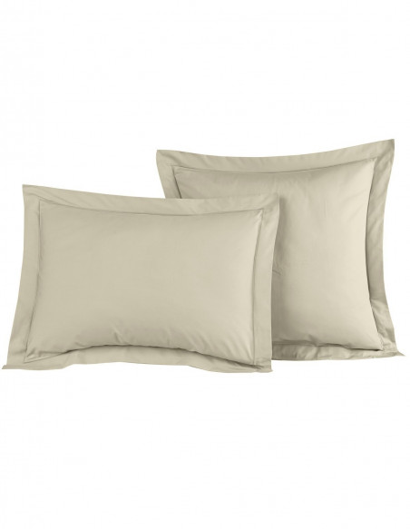 Lot de 2 Taies D'oreiller Unie Percale EASY CARE 80 fils/cm² SENSEI...